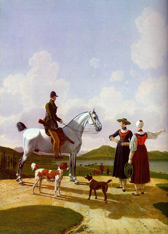 Wilhelm von Kobell Riders on Lake Tegernsee Germany oil painting art